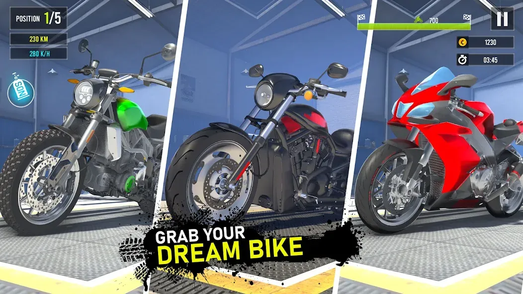 Взломанная Moto Traffic Bike Race Game 3d (Мото Трафик Байк Рейс Гейм 3д)  [МОД Меню] — стабильная версия apk на Андроид screen 2