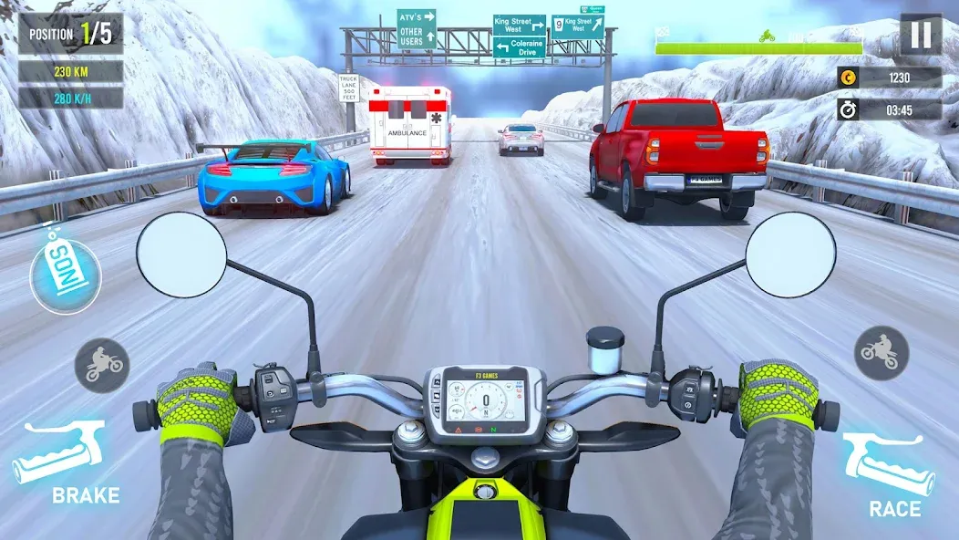 Взломанная Moto Traffic Bike Race Game 3d (Мото Трафик Байк Рейс Гейм 3д)  [МОД Меню] — стабильная версия apk на Андроид screen 3