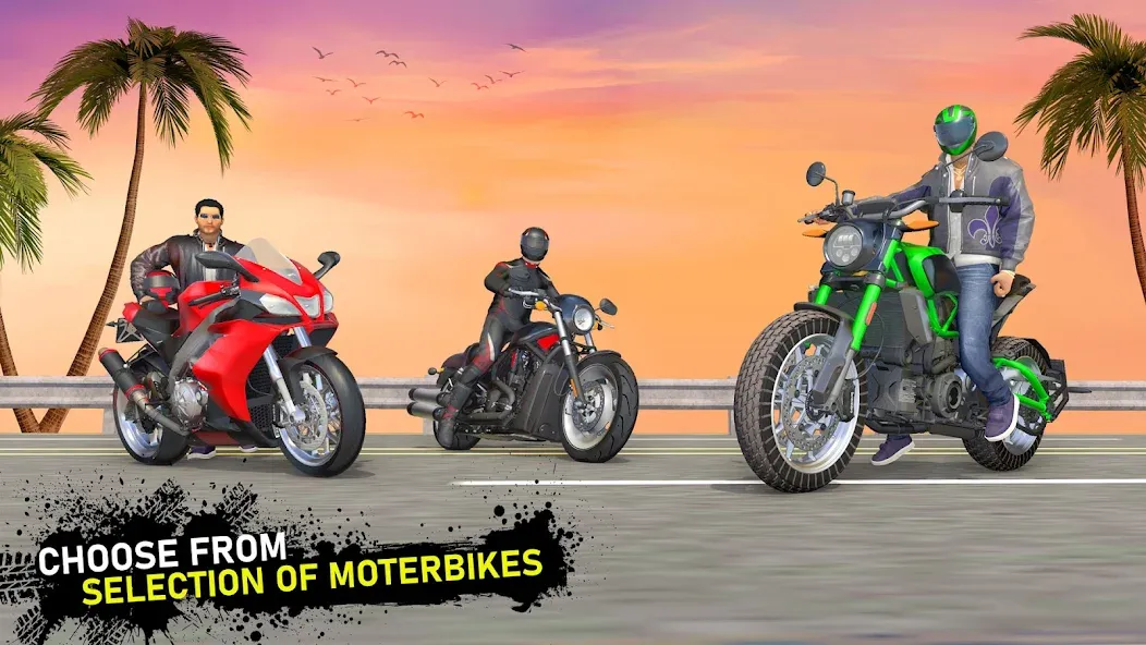 Взломанная Moto Traffic Bike Race Game 3d (Мото Трафик Байк Рейс Гейм 3д)  [МОД Меню] — стабильная версия apk на Андроид screen 4