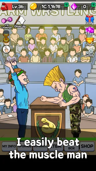 Взлом Arm Wrestling Clicker (Армреслинг Кликер)  [МОД Много денег] — полная версия apk на Андроид screen 5