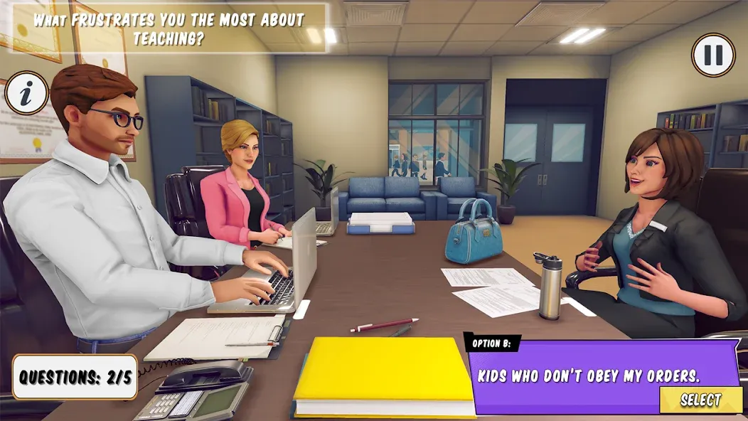 Скачать взлом High School Teacher Simulator  [МОД Бесконечные монеты] — полная версия apk на Андроид screen 1