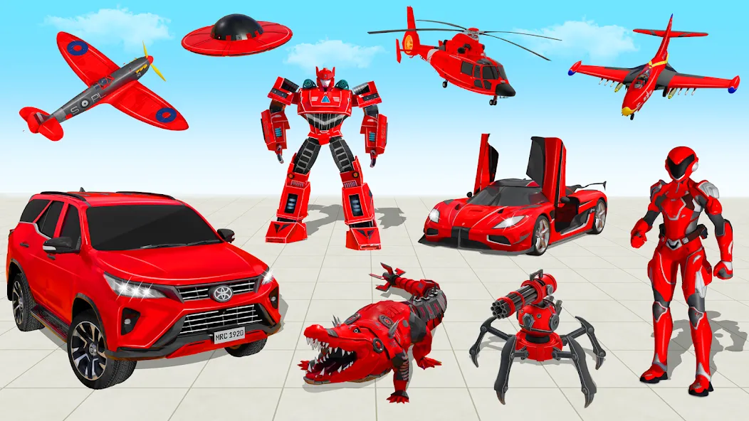 Скачать взломанную Flying Prado Car Robot Game  [МОД Unlocked] — стабильная версия apk на Андроид screen 5