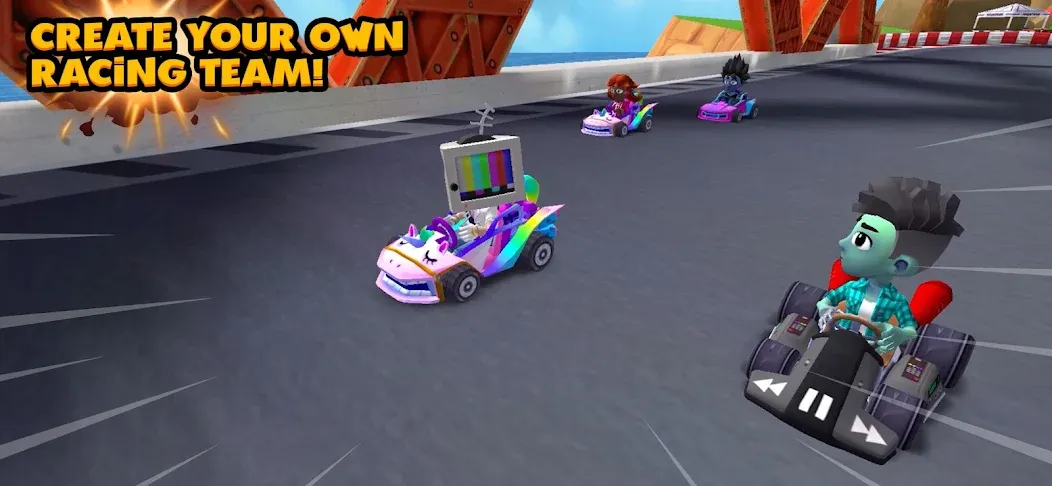 Взломанная Boom Karts Multiplayer Racing (Бум Картс Мультиплеер Рейсинг)  [МОД Menu] — стабильная версия apk на Андроид screen 3