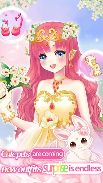 Скачать взломанную Dream Flower Dressup  [МОД Много денег] — стабильная версия apk на Андроид screen 1