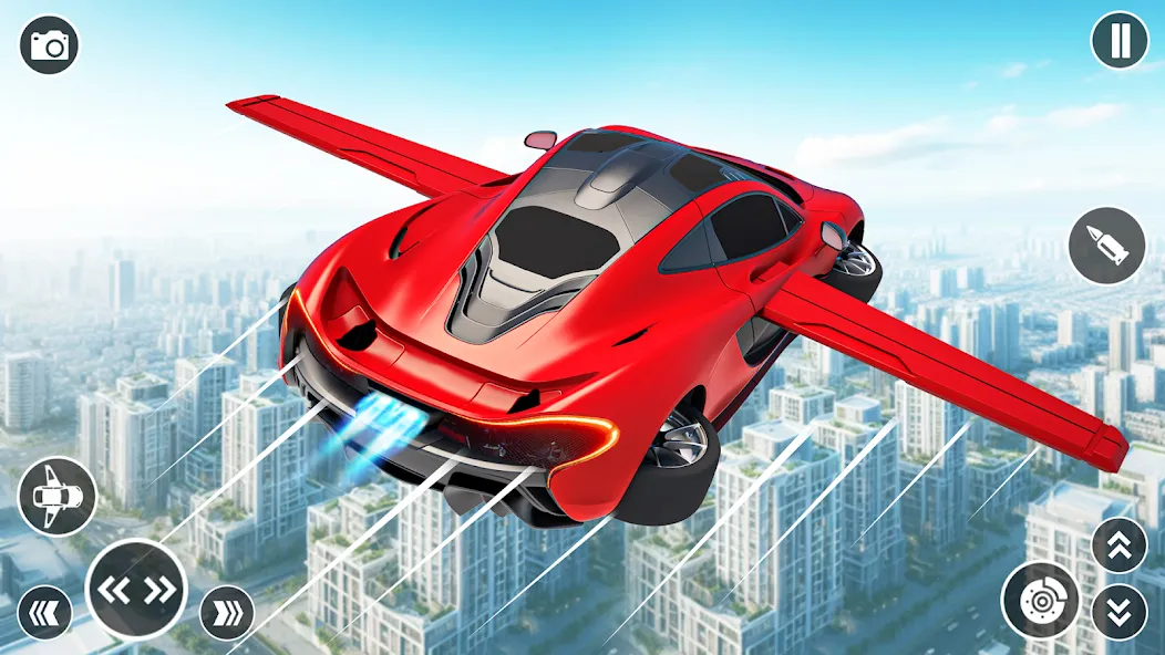 Взломанная Flying Car Robot Shooting Game  [МОД Меню] — последняя версия apk на Андроид screen 1