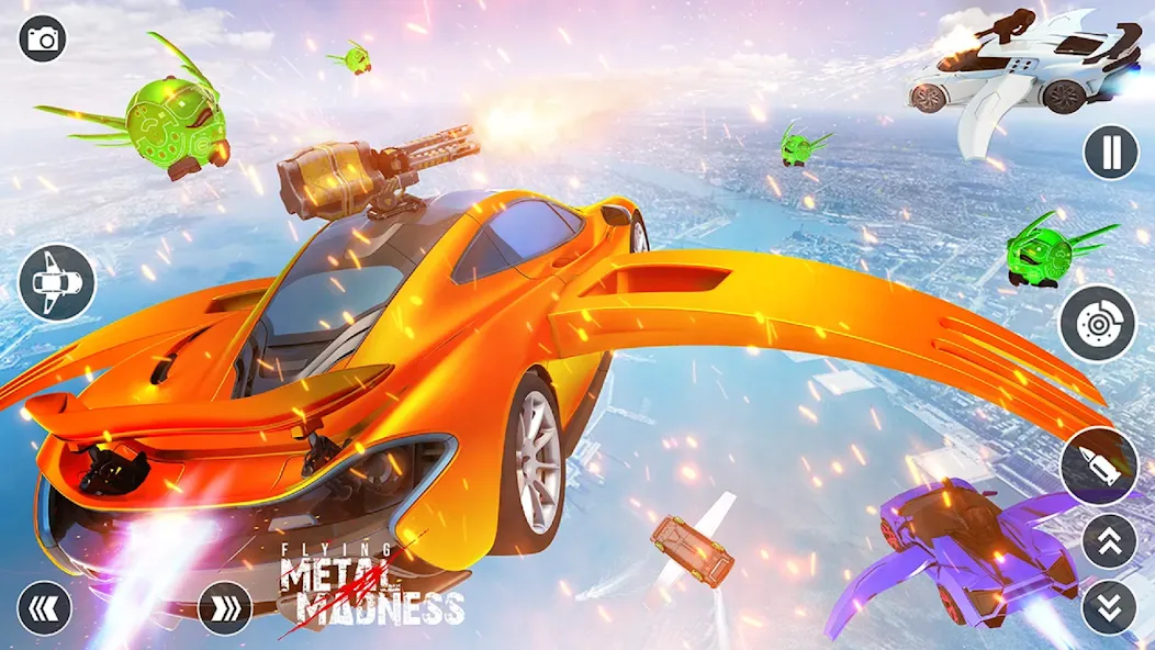 Взломанная Flying Car Robot Shooting Game  [МОД Меню] — последняя версия apk на Андроид screen 3