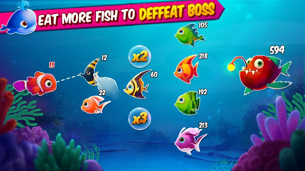 Взломанная Big Eat Fish Games Shark Games  [МОД Unlocked] — стабильная версия apk на Андроид screen 2