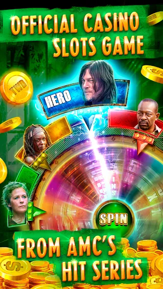 Скачать взлом The Walking Dead Casino Slots (Зе Вокинг Дед Казино Слотс)  [МОД Много денег] — полная версия apk на Андроид screen 2