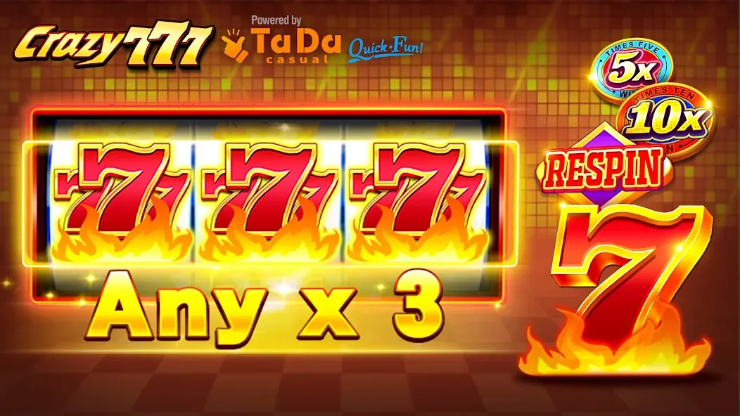 Скачать взлом Crazy 777 Slot-TaDa Games (Крэйзи 777 Слот)  [МОД Бесконечные монеты] — стабильная версия apk на Андроид screen 1