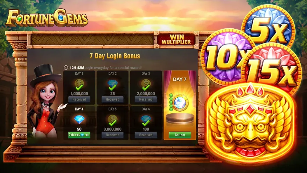 Взломанная Slot Fortune Gems-TaDa Games (Слот Форчун Гемс)  [МОД Unlocked] — стабильная версия apk на Андроид screen 3