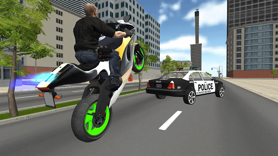 Скачать взломанную Bike Driving: Police Chase  [МОД Mega Pack] — последняя версия apk на Андроид screen 2