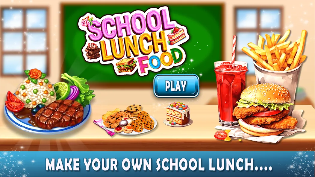 Скачать взлом Lunch Box cooking Games 2023 (ШКОЛЬНЫЙ ОБЕД ПРИГОТОВЛЕНИЕ ПИЩИ Создание поваров)  [МОД Меню] — последняя версия apk на Андроид screen 1