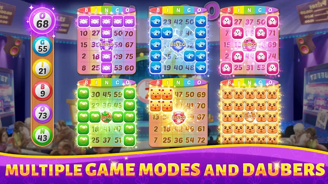 Скачать взломанную Bingo Rush — Club Bingo Games (Бинго Раш)  [МОД Mega Pack] — последняя версия apk на Андроид screen 2