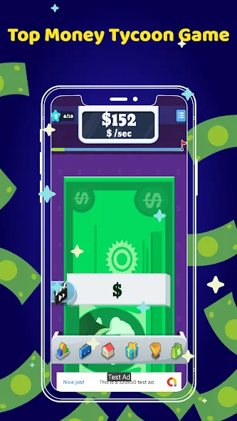 Скачать взломанную Money Clicker Game -Money Rain  [МОД Unlimited Money] — полная версия apk на Андроид screen 1