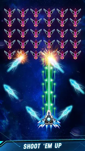 Скачать взлом Space shooter — Galaxy attack (Спейс шутер)  [МОД Unlimited Money] — последняя версия apk на Андроид screen 1