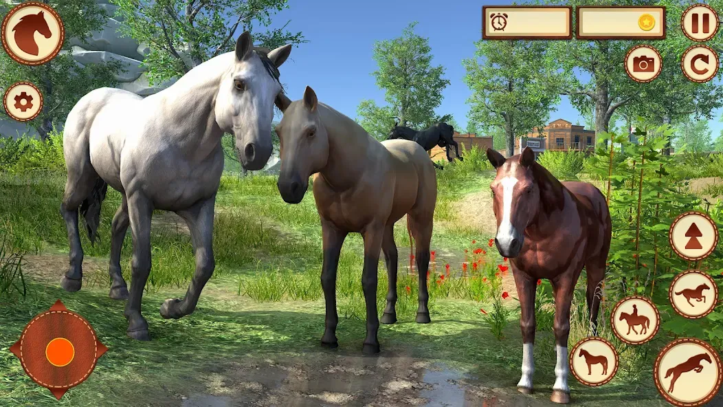 Скачать взлом Virtual Wild Horse Family Sim (Виртуальное семейство диких лошадей)  [МОД Много монет] — стабильная версия apk на Андроид screen 1