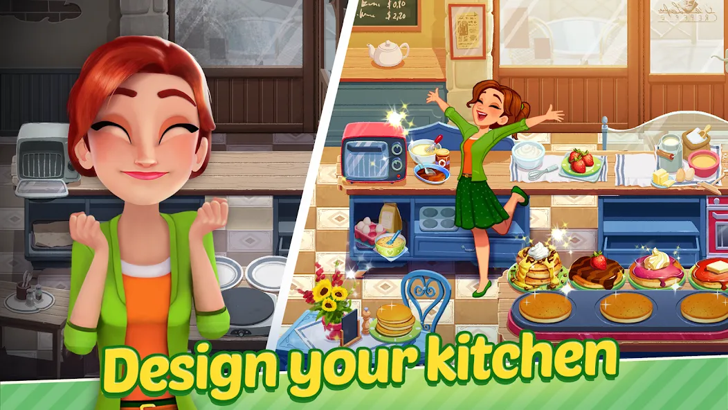 Скачать взломанную Delicious World — Cooking Game (Делишес Ворлд)  [МОД Бесконечные деньги] — стабильная версия apk на Андроид screen 1