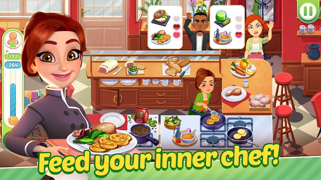 Скачать взломанную Delicious World — Cooking Game (Делишес Ворлд)  [МОД Бесконечные деньги] — стабильная версия apk на Андроид screen 2