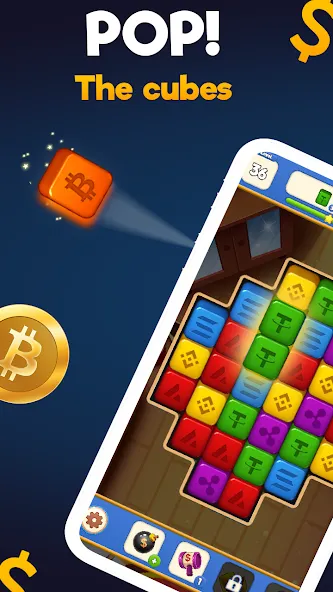 Скачать взломанную Crypto Blocks Puzzle Challenge  [МОД Меню] — последняя версия apk на Андроид screen 1