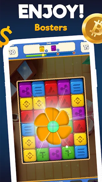 Скачать взломанную Crypto Blocks Puzzle Challenge  [МОД Меню] — последняя версия apk на Андроид screen 5