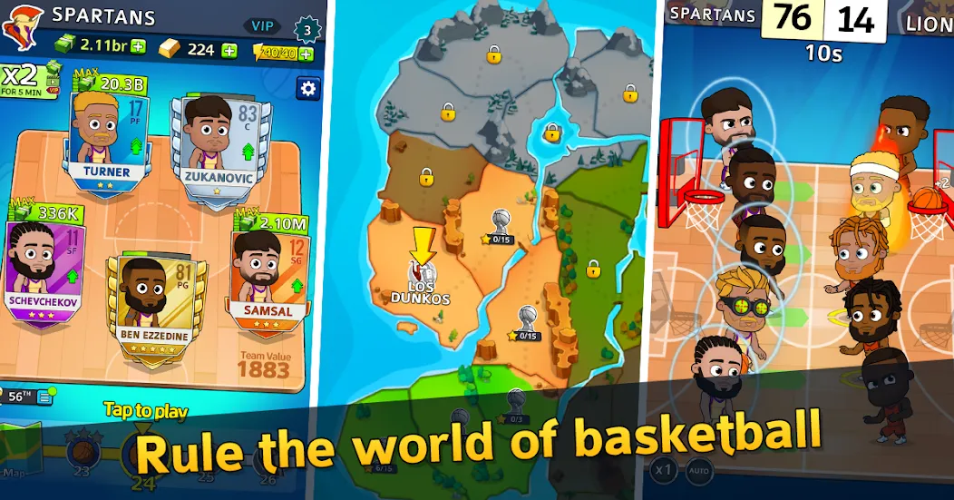 Скачать взлом Idle Five Basketball tycoon (Айдл Файв Баскетбольный тайкун)  [МОД Много монет] — последняя версия apk на Андроид screen 1