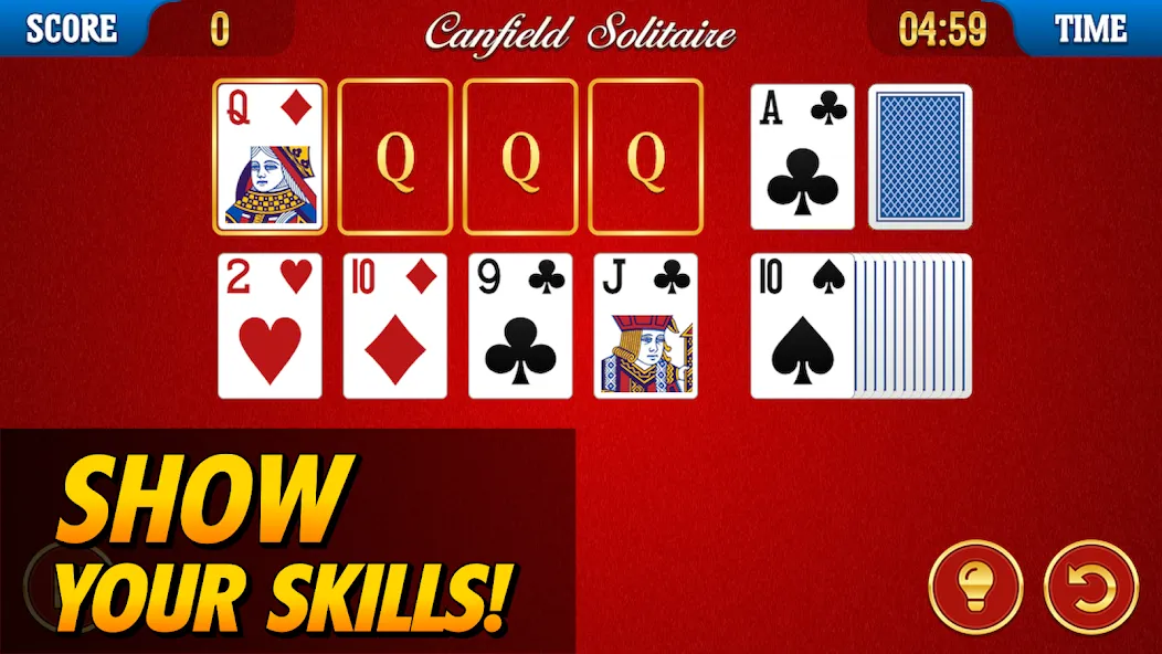 Скачать взломанную Canfield Solitaire (Кэнфилд пасьянс)  [МОД Unlocked] — полная версия apk на Андроид screen 1