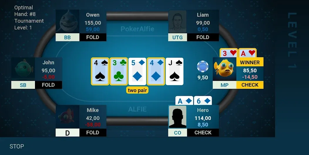 Взлом Offline Poker AI — PokerAlfie (Оффлайн Покер ИИ)  [МОД Много монет] — стабильная версия apk на Андроид screen 2