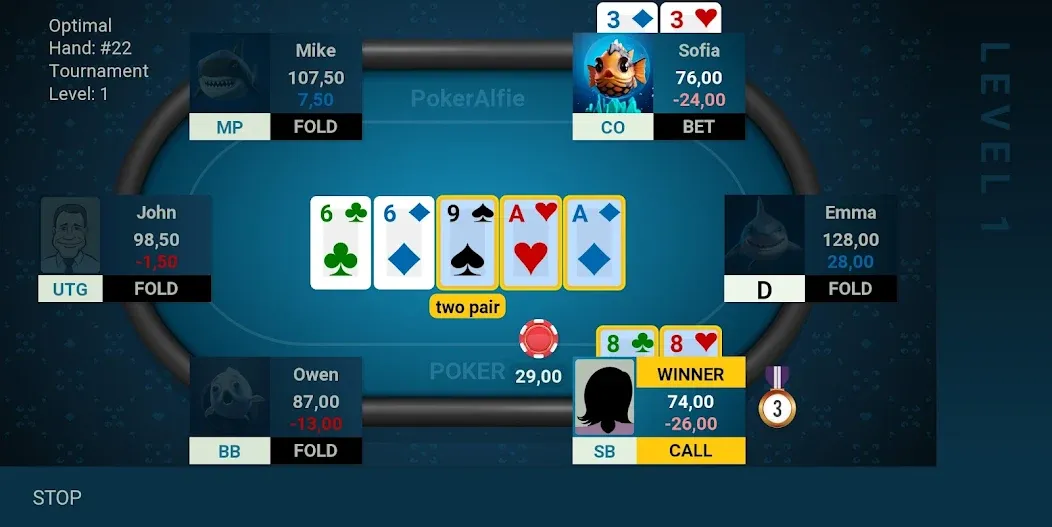 Взлом Offline Poker AI — PokerAlfie (Оффлайн Покер ИИ)  [МОД Много монет] — стабильная версия apk на Андроид screen 5