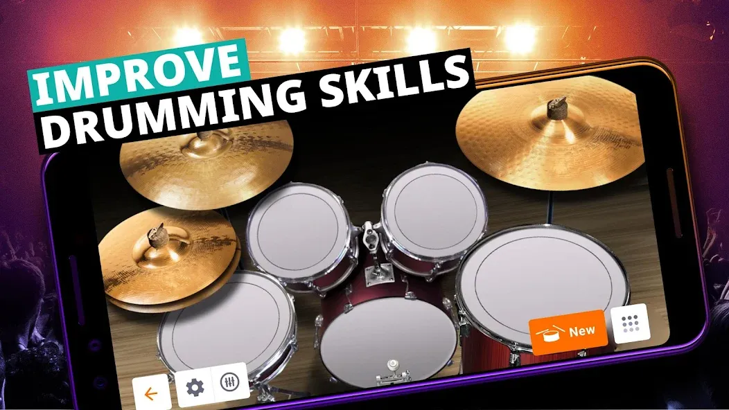 Скачать взломанную Drum Kit Music Games Simulator  [МОД Mega Pack] — полная версия apk на Андроид screen 3