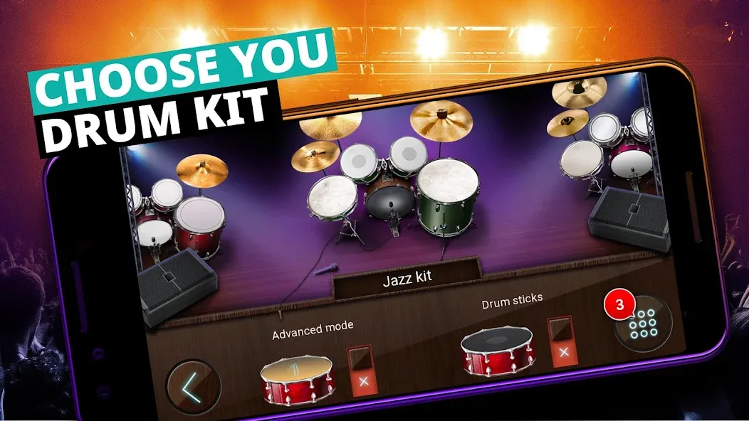 Скачать взломанную Drum Kit Music Games Simulator  [МОД Mega Pack] — полная версия apk на Андроид screen 4