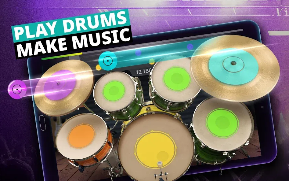 Скачать взломанную Drum Kit Music Games Simulator  [МОД Mega Pack] — полная версия apk на Андроид screen 5