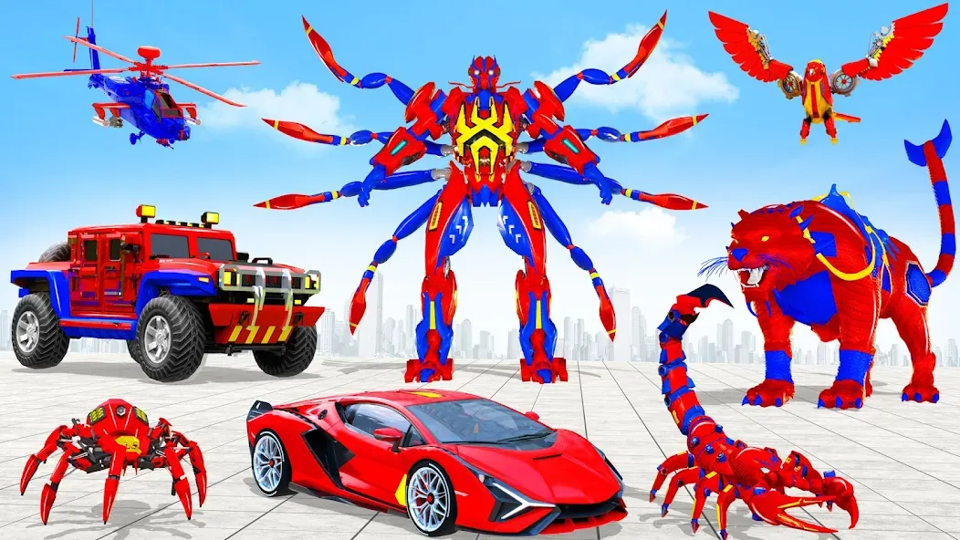 Скачать взлом Spider Robot: Robot Car Games (Спайдер Робот)  [МОД Много монет] — полная версия apk на Андроид screen 5
