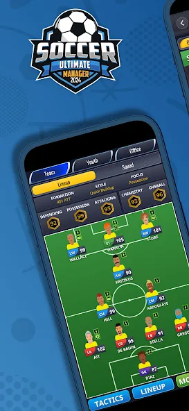 Скачать взлом Ultimate Soccer Manager 2024 (Ультимейт Клуб Футбольный Менеджер)  [МОД Бесконечные деньги] — последняя версия apk на Андроид screen 1