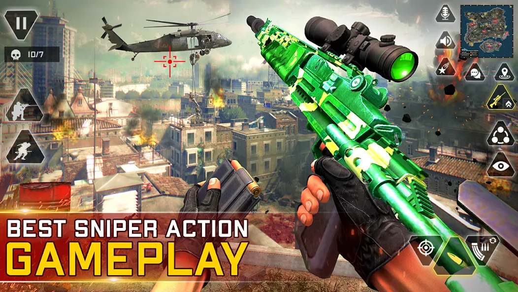 Скачать взломанную Sniper Gun Shooting game (ИГИ Снайпер Оружие Стрелялки Игры)  [МОД Меню] — стабильная версия apk на Андроид screen 5