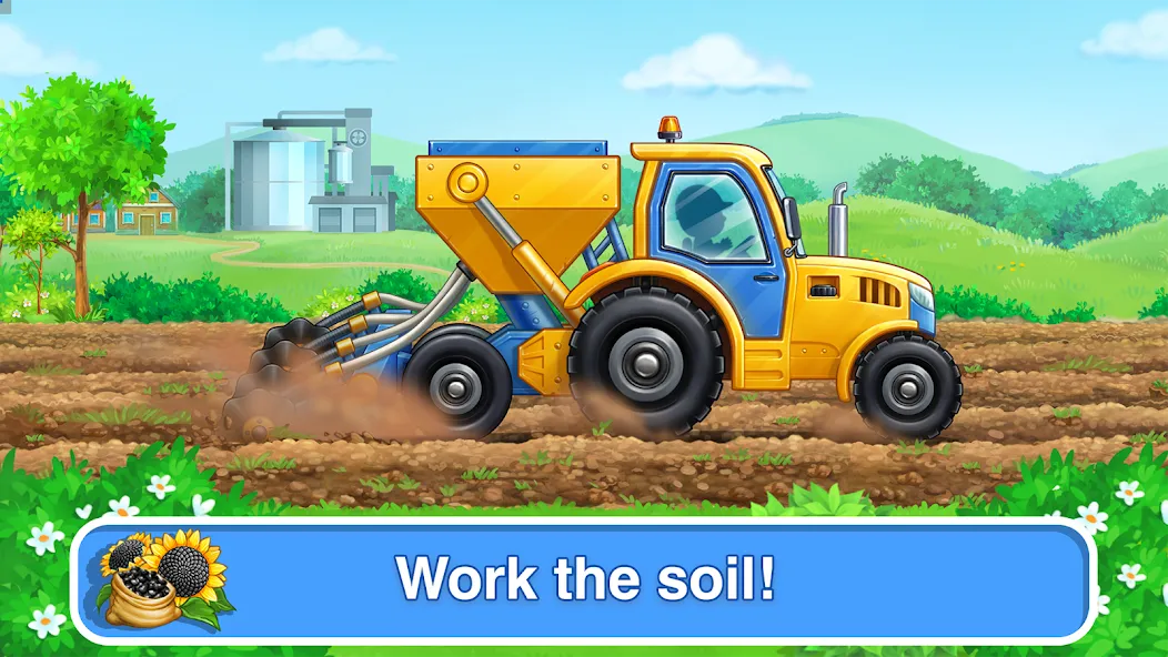 Скачать взломанную Tractor, car: kids farm games  [МОД Unlocked] — полная версия apk на Андроид screen 2