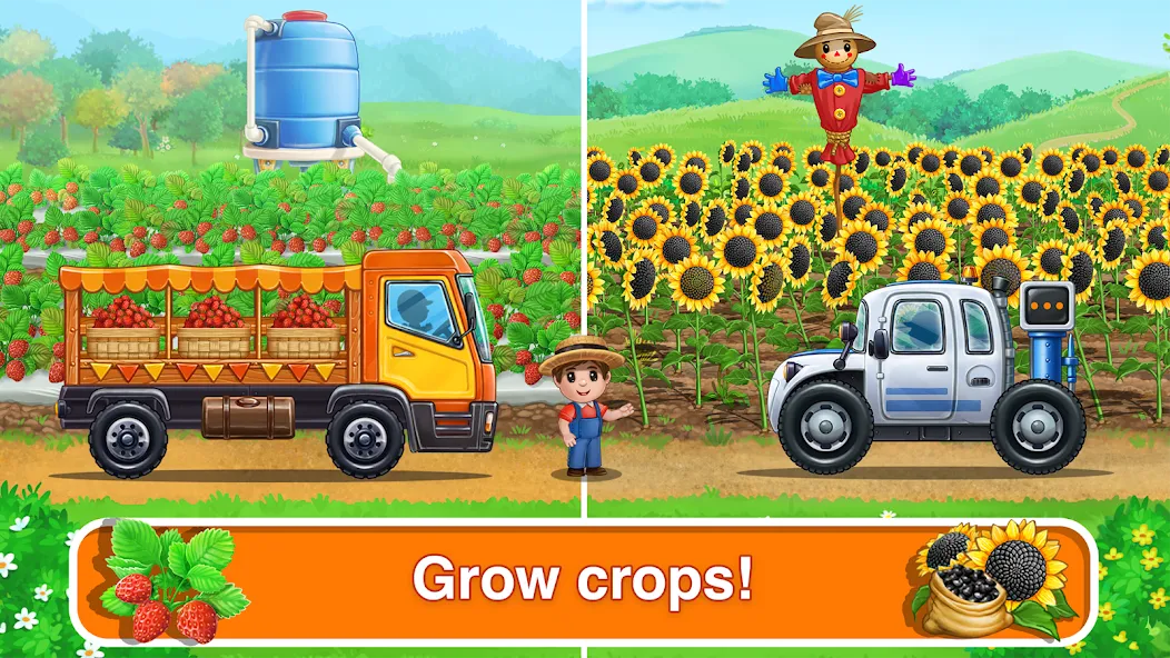 Скачать взломанную Tractor, car: kids farm games  [МОД Unlocked] — полная версия apk на Андроид screen 3