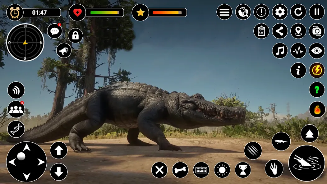 Взломанная Animal Crocodile Attack Sim (Энимал Крокодайл Аттак Сим)  [МОД Mega Pack] — последняя версия apk на Андроид screen 1