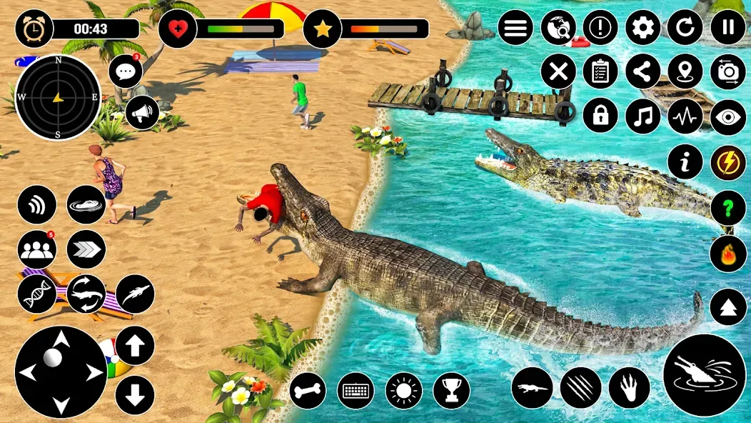 Взломанная Animal Crocodile Attack Sim (Энимал Крокодайл Аттак Сим)  [МОД Mega Pack] — последняя версия apk на Андроид screen 3