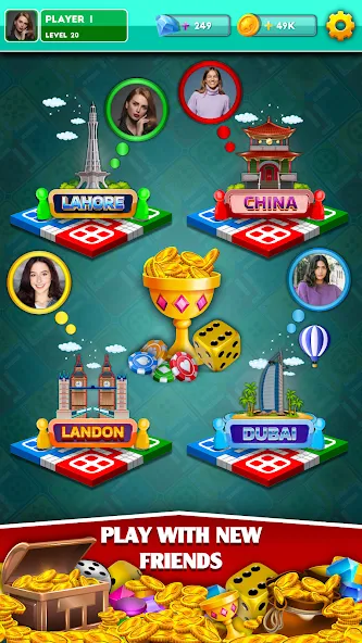 Скачать взломанную Multiplayer Dice Ludo Games (Мультиплеер Дайс Лудо Игры)  [МОД Mega Pack] — полная версия apk на Андроид screen 4