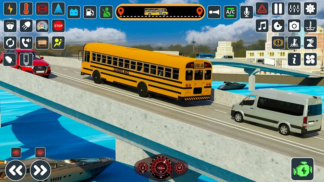 Скачать взлом School Bus 3d : City Bus Games (Школьный автобус симулятор игры на автобусе)  [МОД Много монет] — последняя версия apk на Андроид screen 4