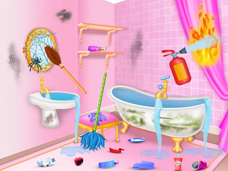 Скачать взломанную Princess house cleaning advent  [МОД Меню] — последняя версия apk на Андроид screen 1