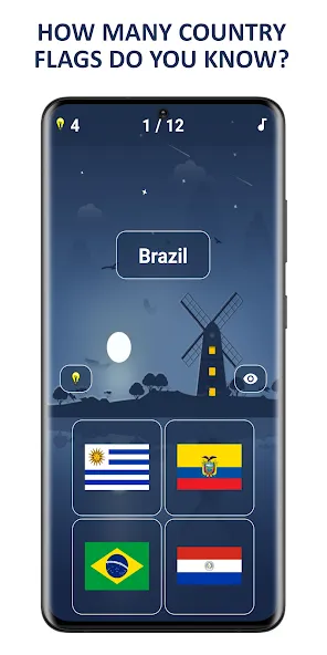 Скачать взломанную Flags of World Countries Quiz  [МОД Меню] — стабильная версия apk на Андроид screen 1