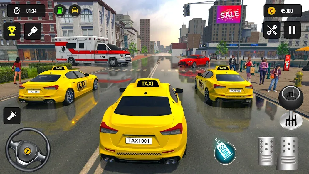 Взломанная Taxi Simulator 3d Taxi Driver  [МОД Все открыто] — последняя версия apk на Андроид screen 4