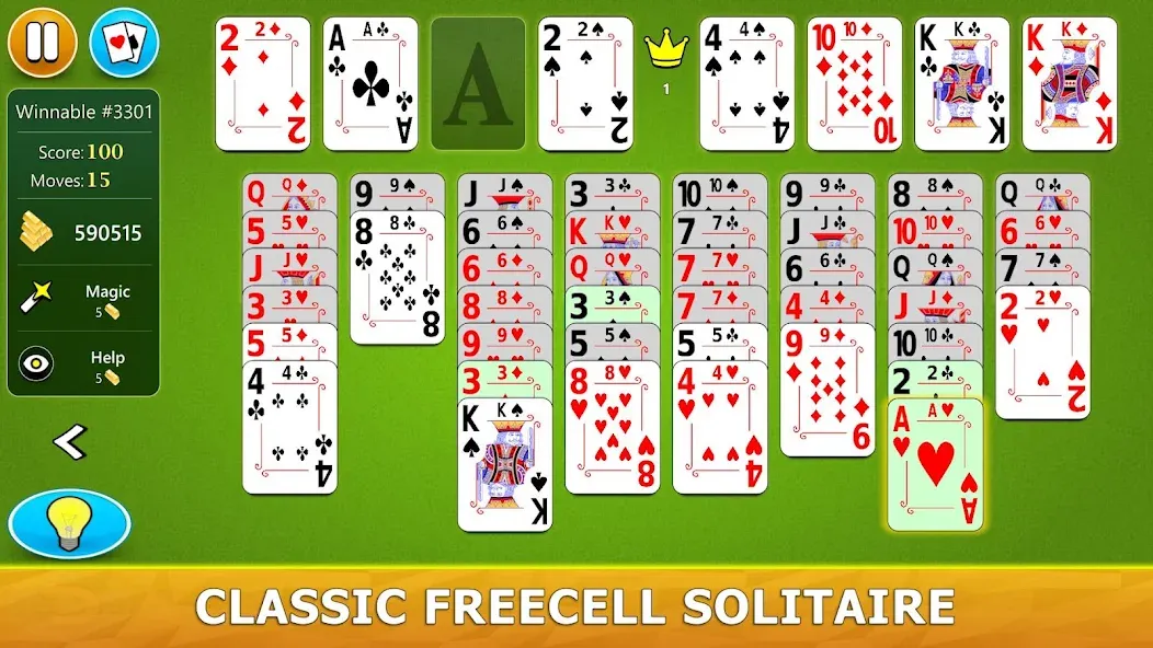 Взлом FreeCell Solitaire — Card Game  [МОД Много денег] — последняя версия apk на Андроид screen 1