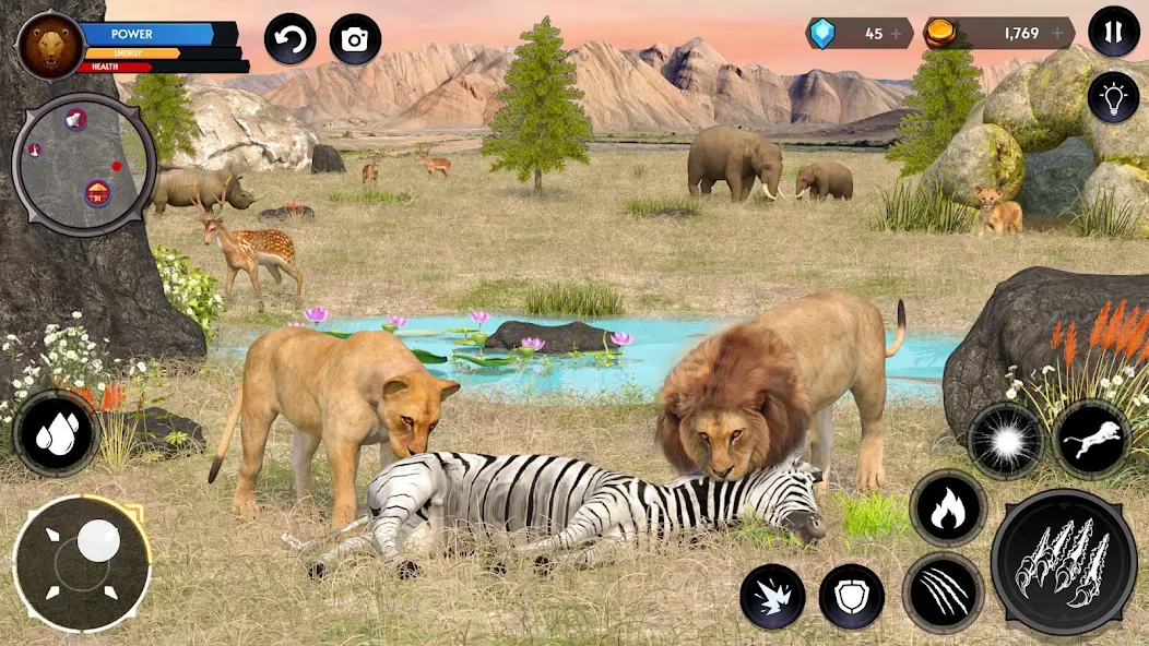 Взломанная Lion Simulator Wild Lion Games  [МОД Unlimited Money] — стабильная версия apk на Андроид screen 2