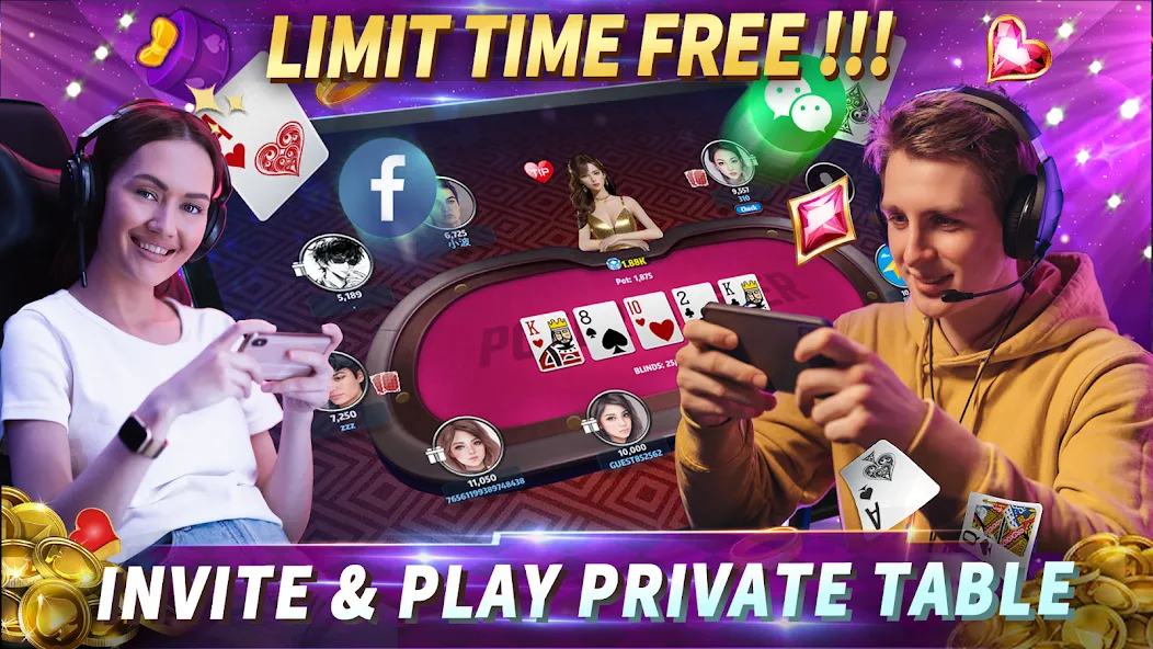 Взлом Poker Master Texas Holdem 2024 (Покер Мастер)  [МОД Много монет] — стабильная версия apk на Андроид screen 4