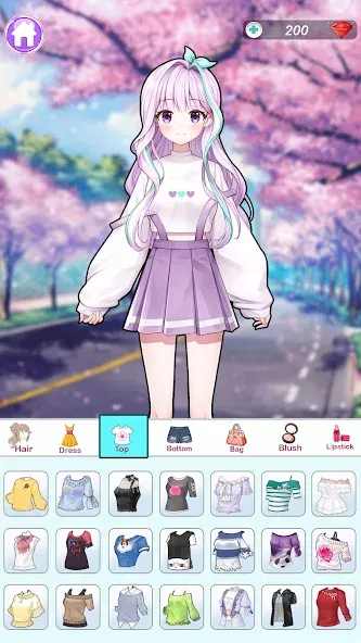 Скачать взлом Anime Dress Up and Makeup Game  [МОД Unlocked] — стабильная версия apk на Андроид screen 2