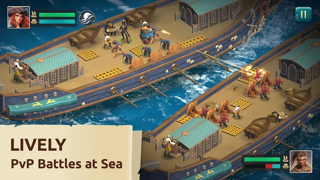 Скачать взлом Pirate Ships・Build and Fight  [МОД Mega Pack] — полная версия apk на Андроид screen 1