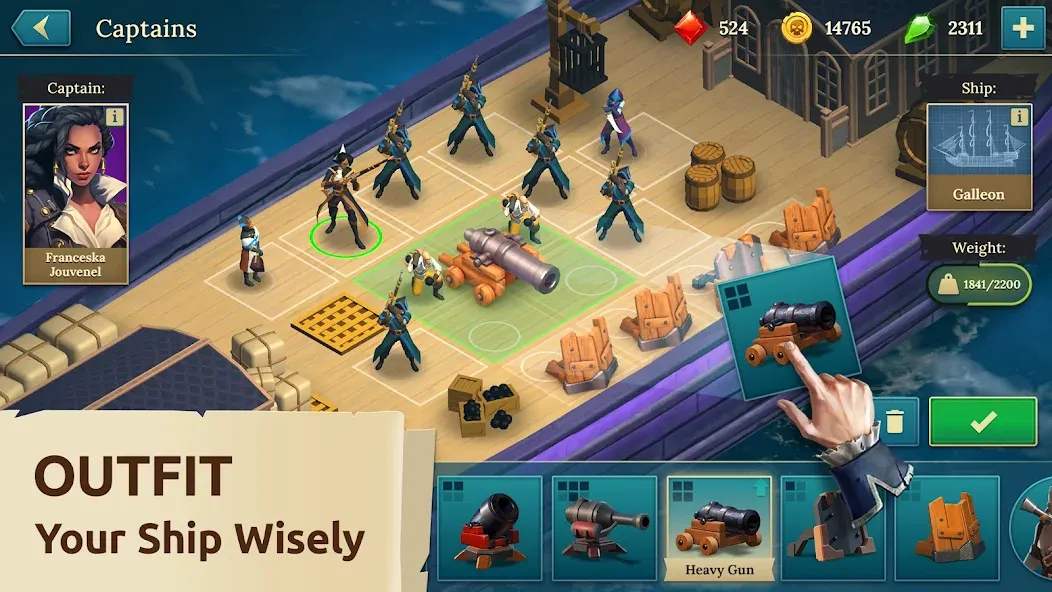 Скачать взлом Pirate Ships・Build and Fight  [МОД Mega Pack] — полная версия apk на Андроид screen 2