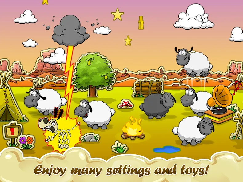 Взломанная Clouds & Sheep  [МОД Много денег] — стабильная версия apk на Андроид screen 3